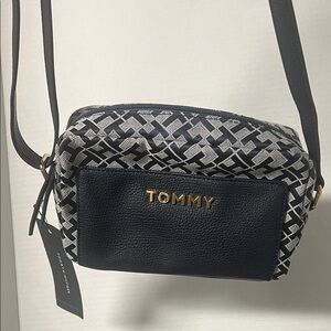 Tommy Hilfiger Blue and White Crossbody Bag